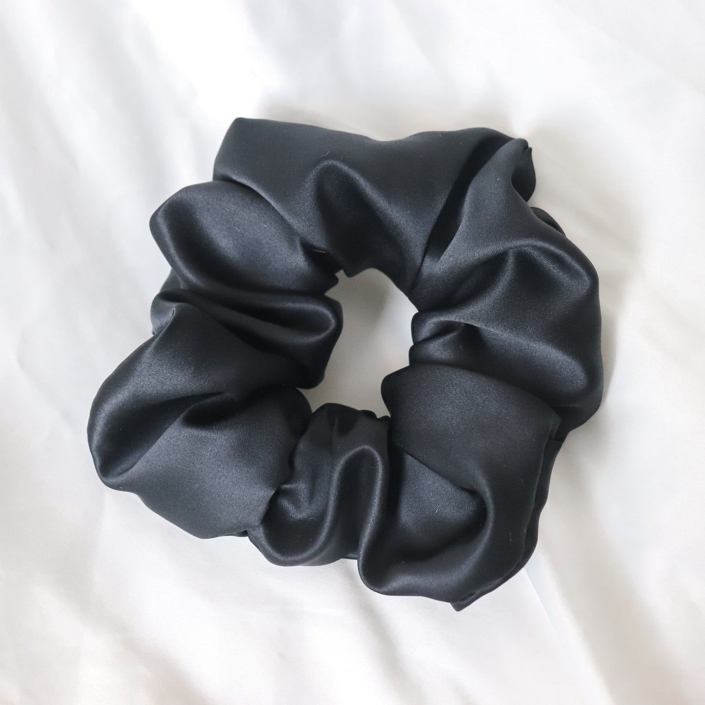 Black Satin Scrunchie