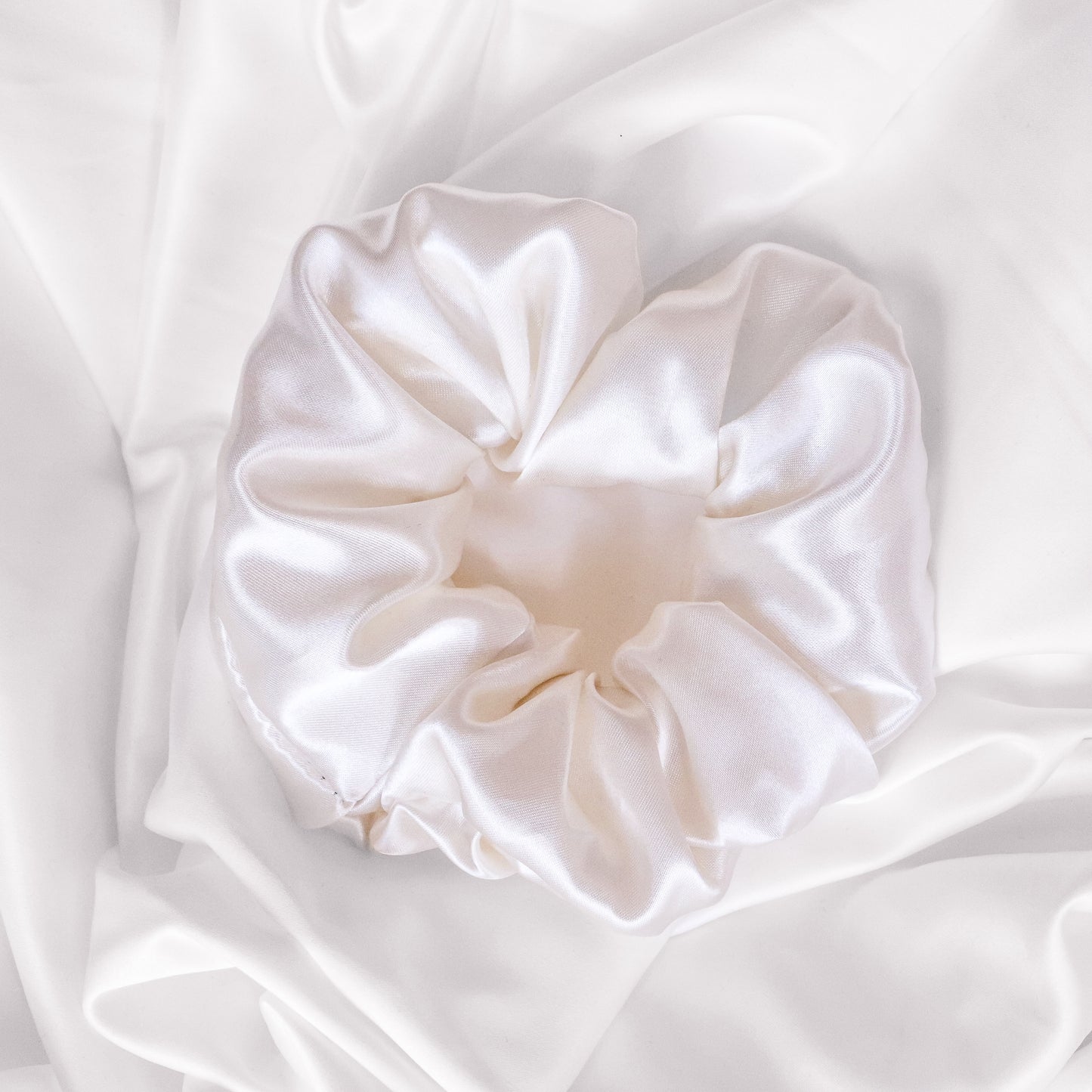 Ivory Satin Scrunchie