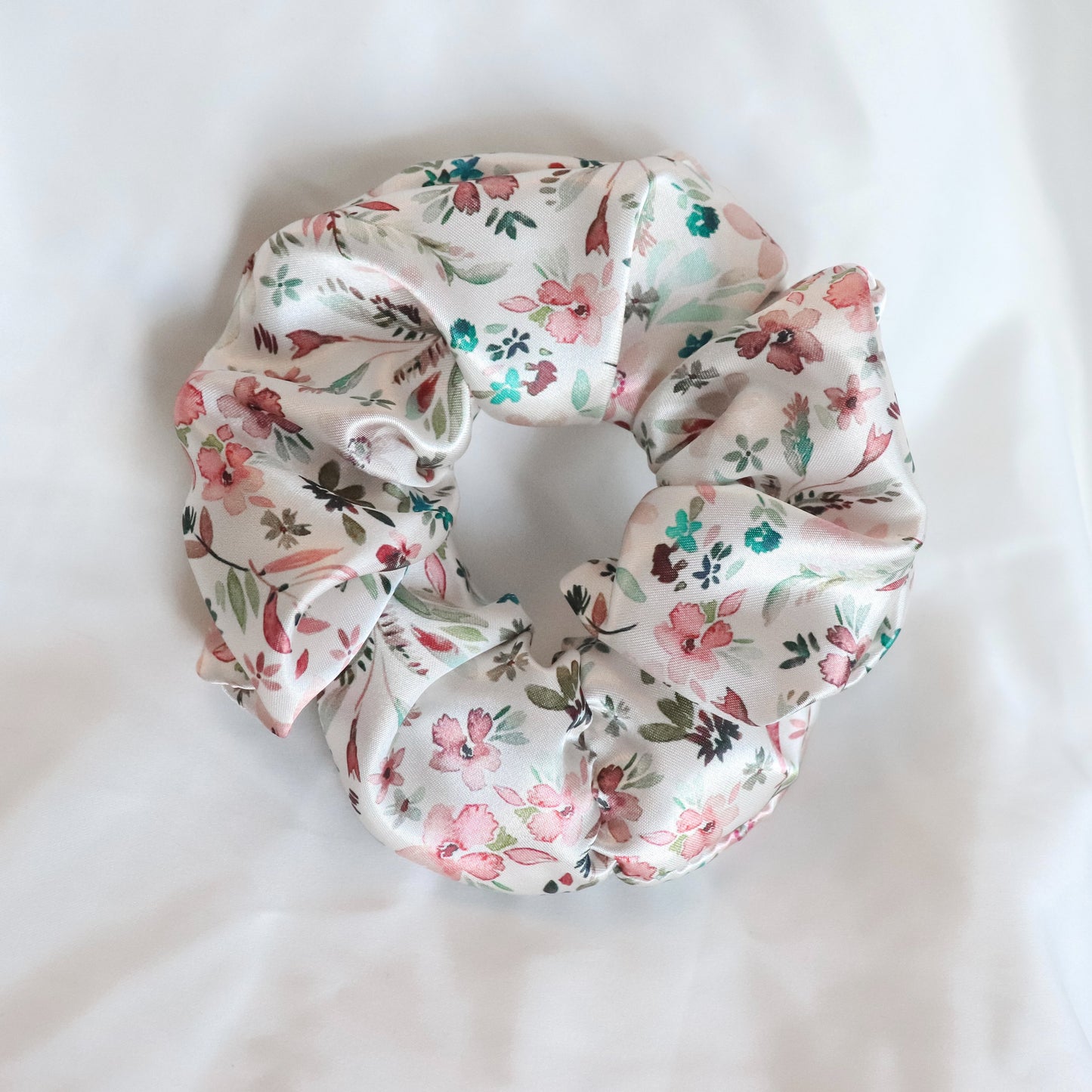 Woodland Floral Satin Scrunchie
