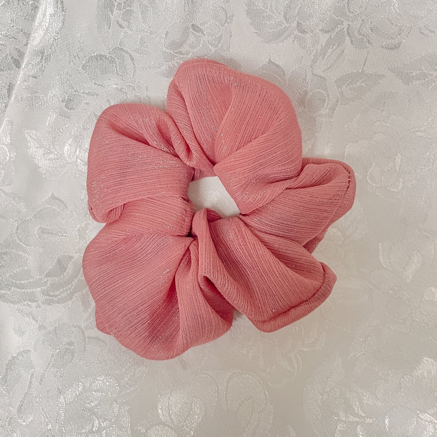 Rose Shimmer Crepe Scrunchie