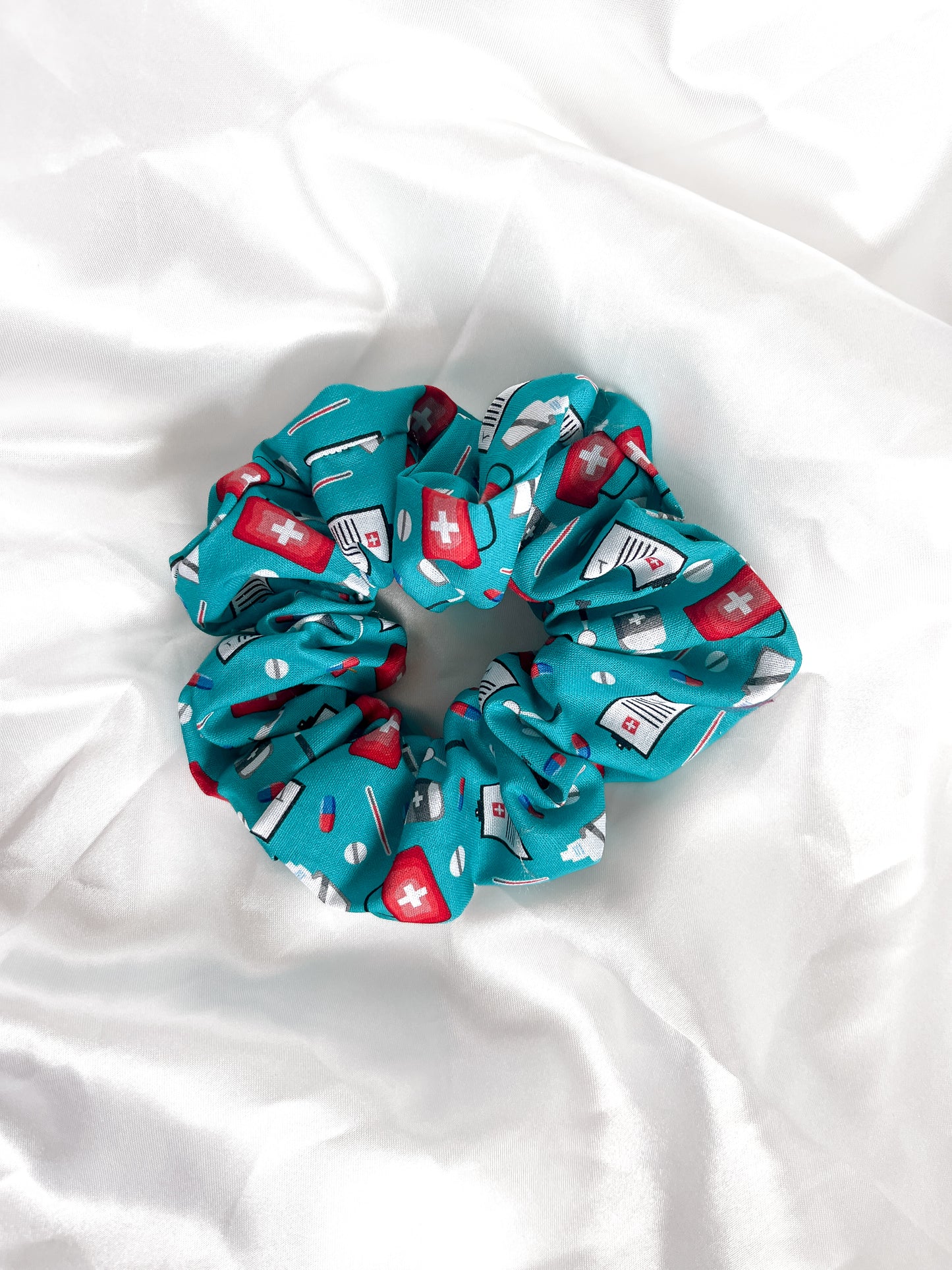 Teal Healthcare Cotton Scrunchie