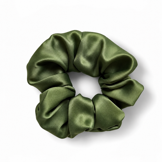 Moss Satin Scrunchie