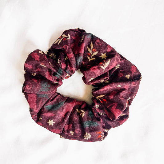 Cranberry Cheer Cotton Scrunchie