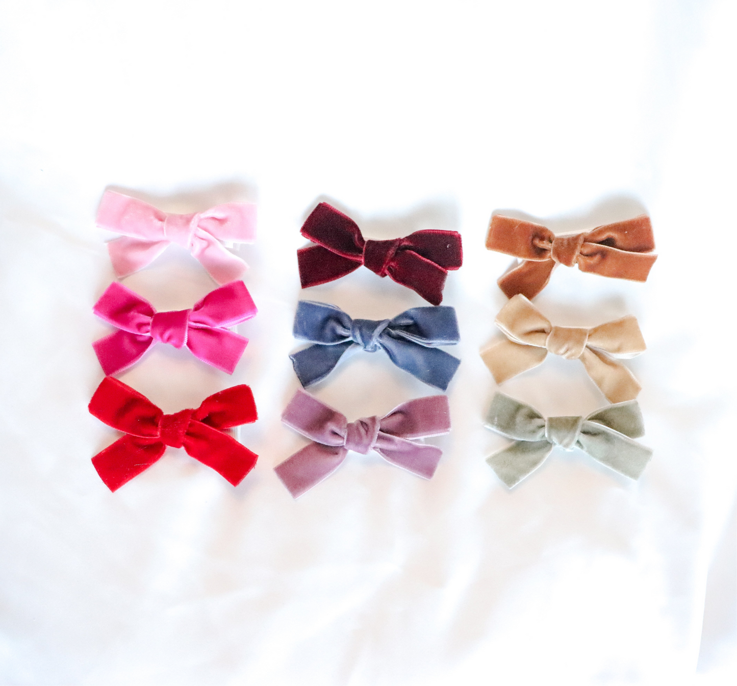 Velvet Bow Clips