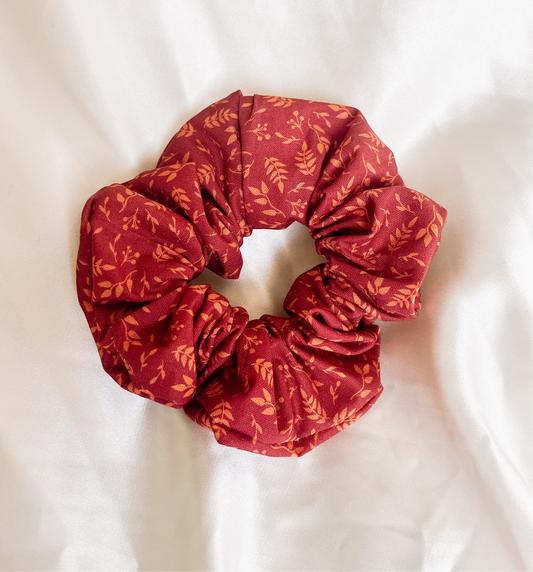 Auburn Leaves Cotton Scrunchie