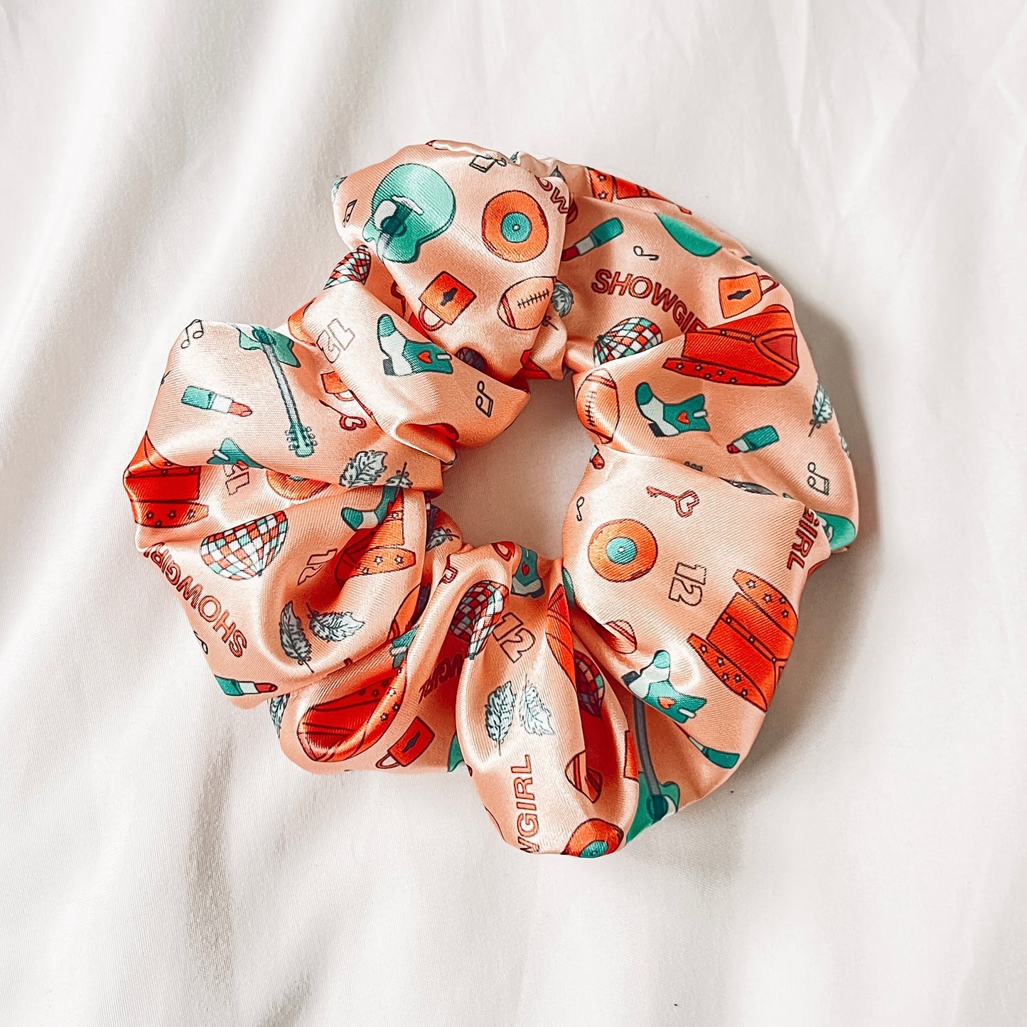 Orange Showgirl Satin Scrunchie