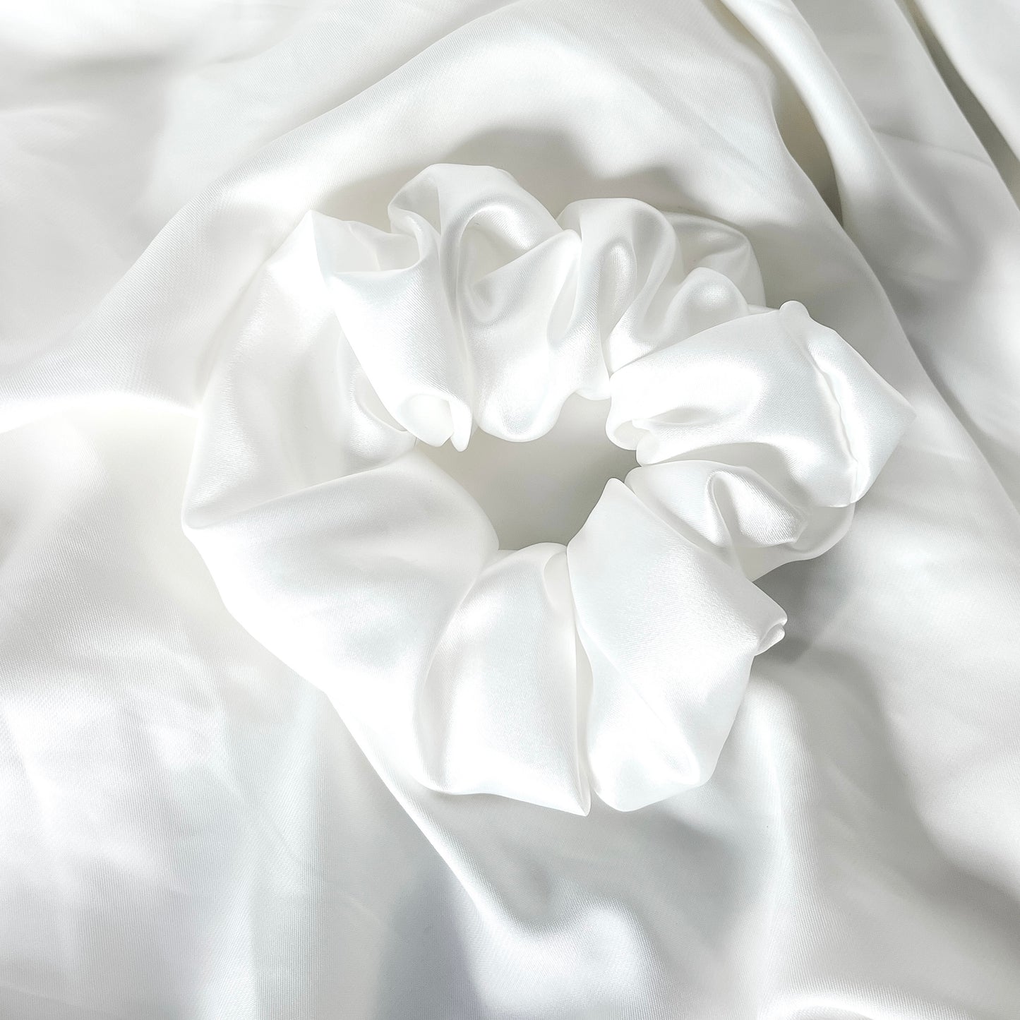 White Satin Scrunchie