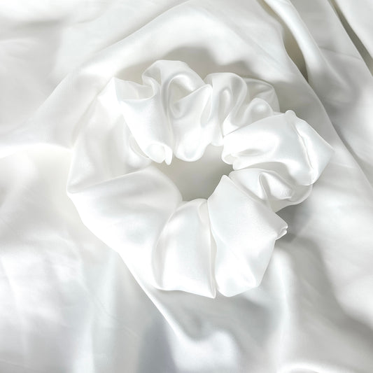 White Satin Scrunchie