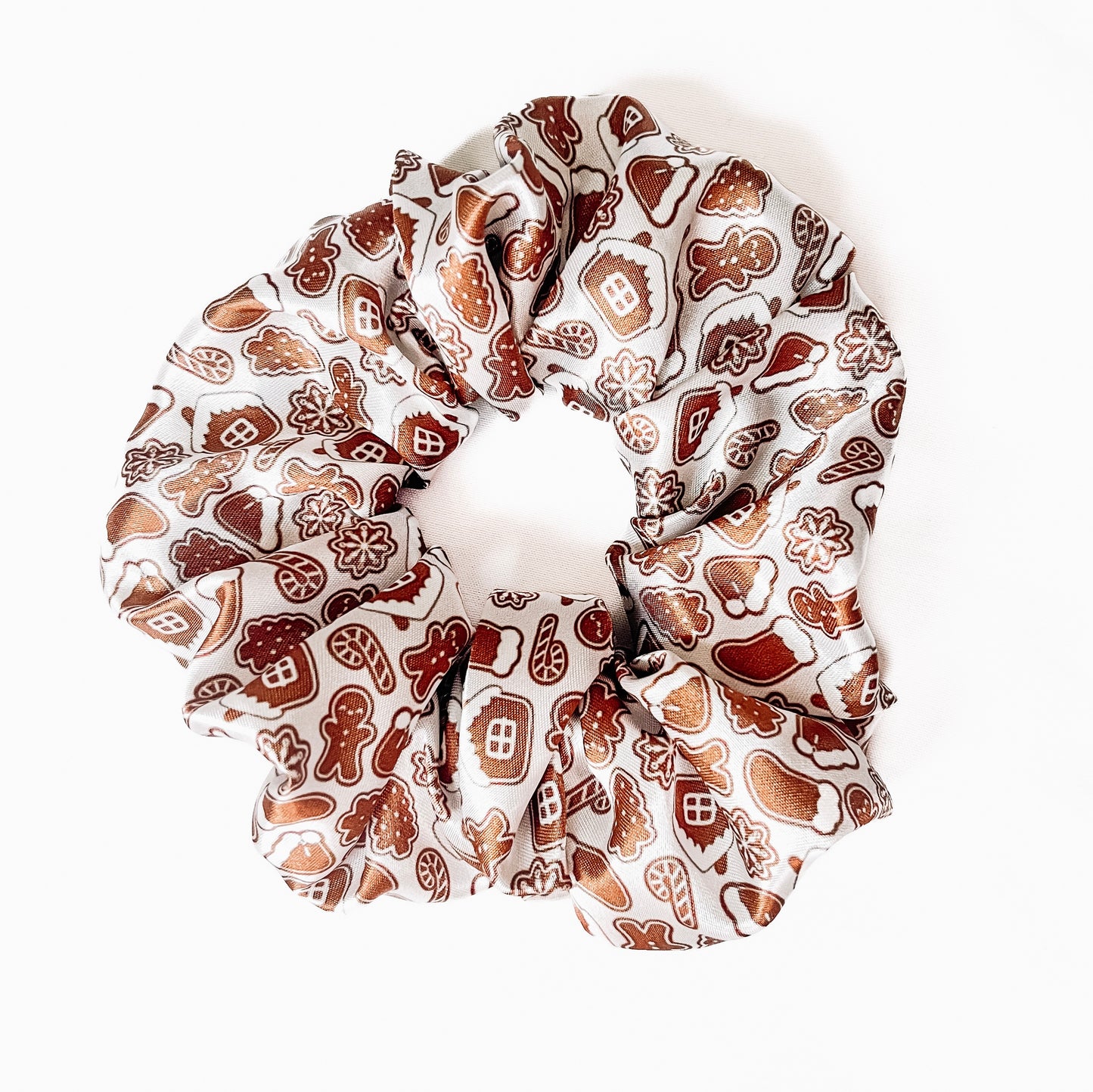 Gingerbread Satin Scrunchie