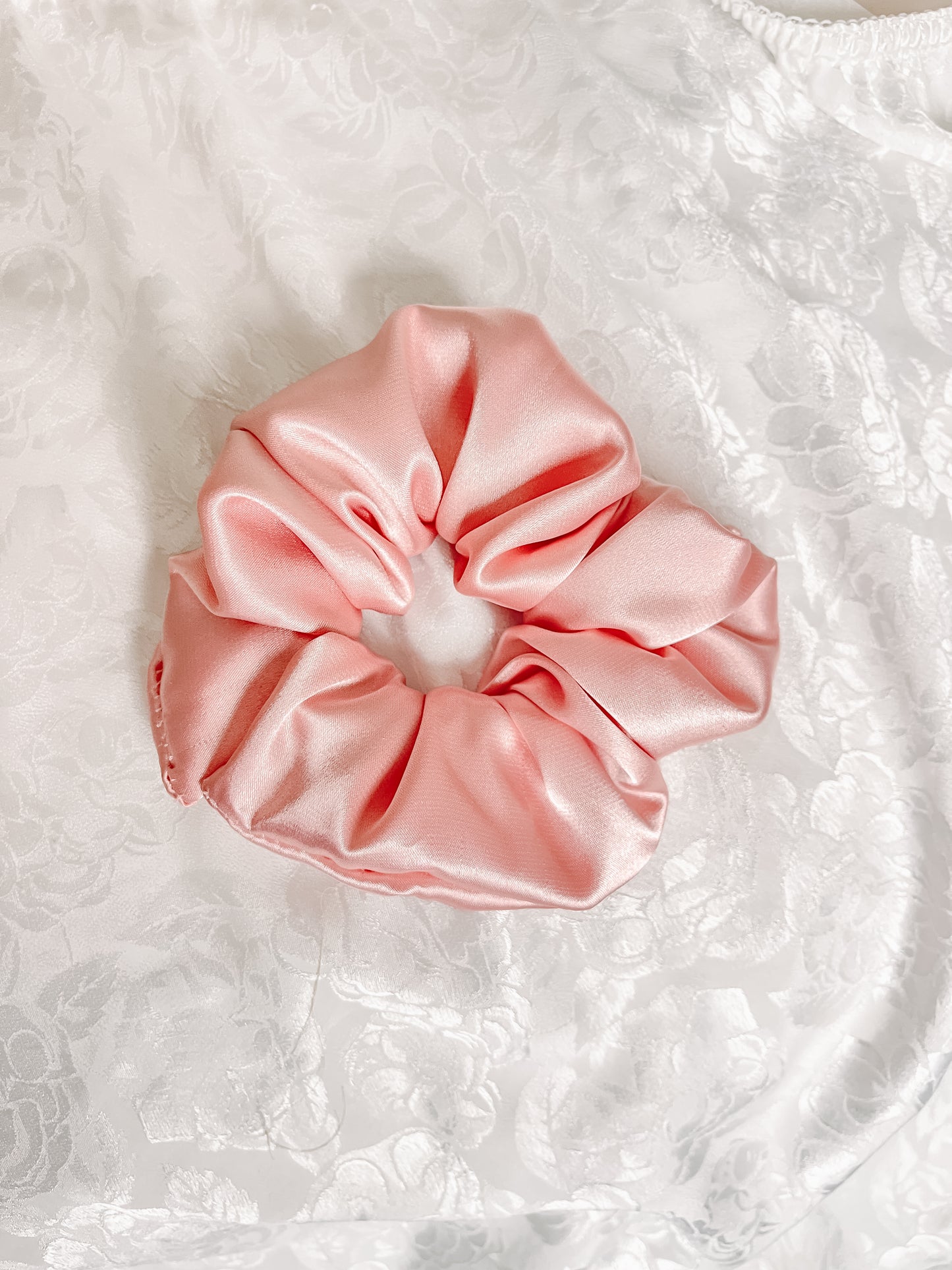 Peachy Satin Scrunchie