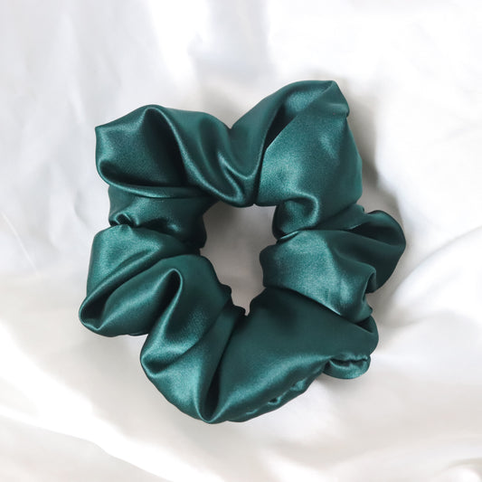 Evergreen Satin Scrunchie
