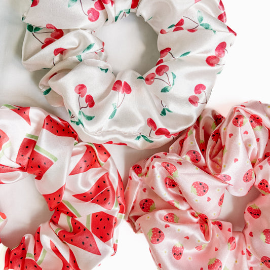 Fruit Satin Scrunchies