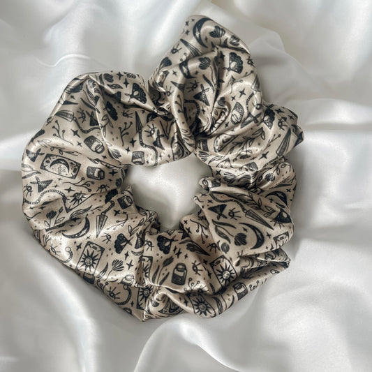 Beige Tarot Satin Scrunchie