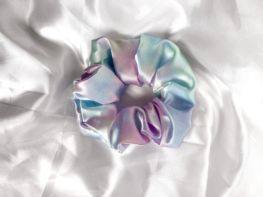 Pastel Rainbow Satin Scrunchie