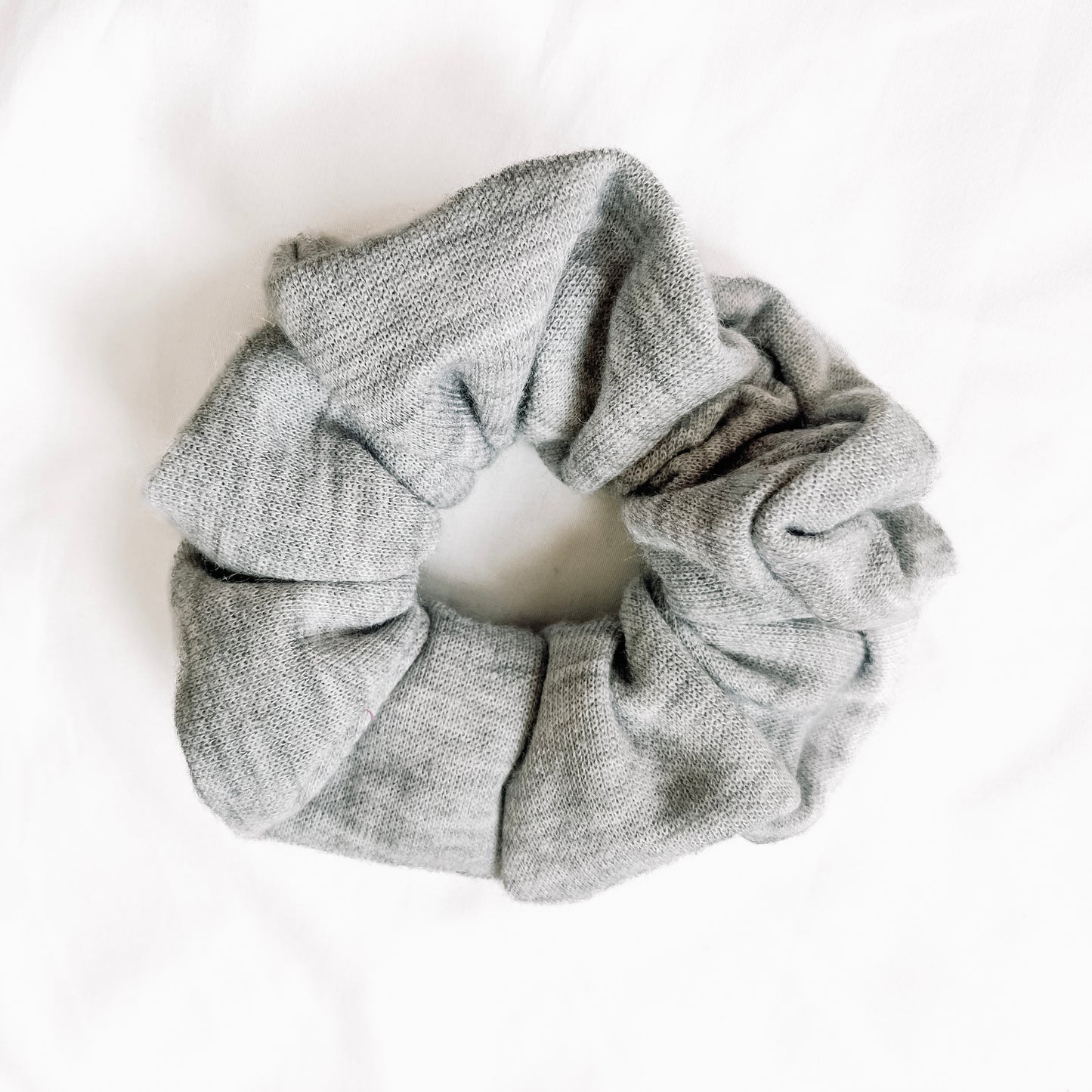 Grey Sweater Knit Scrunchie