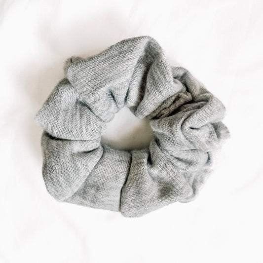Grey Sweater Knit Scrunchie