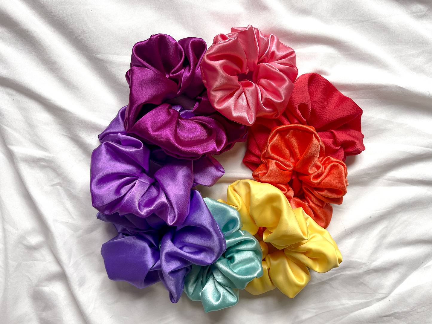Vivid Satin Scrunchies