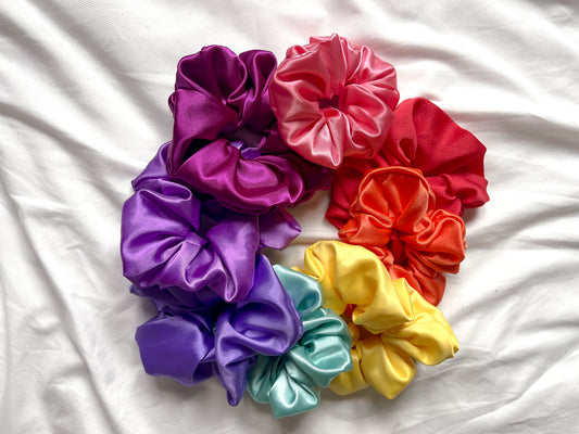 Vivid Satin Scrunchies
