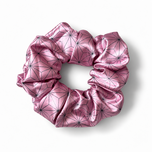 Pink Ananoha Satin Scrunchie