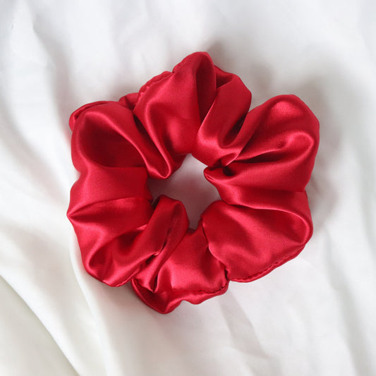 Scarlet Satin Scrunchie
