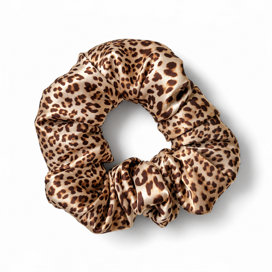 Leopard Satin Scrunchie