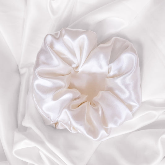 Ivory Satin Scrunchie