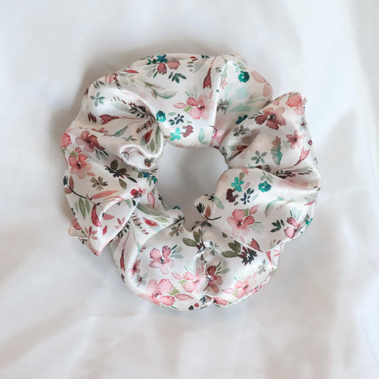 Woodland Floral Satin Scrunchie