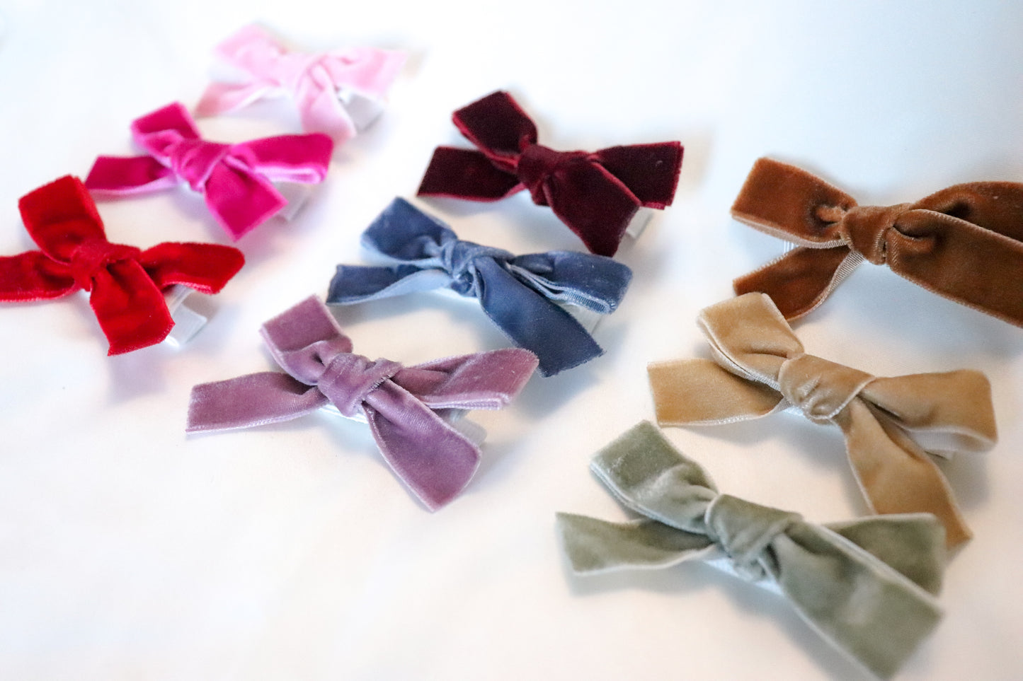 Velvet Bow Clips