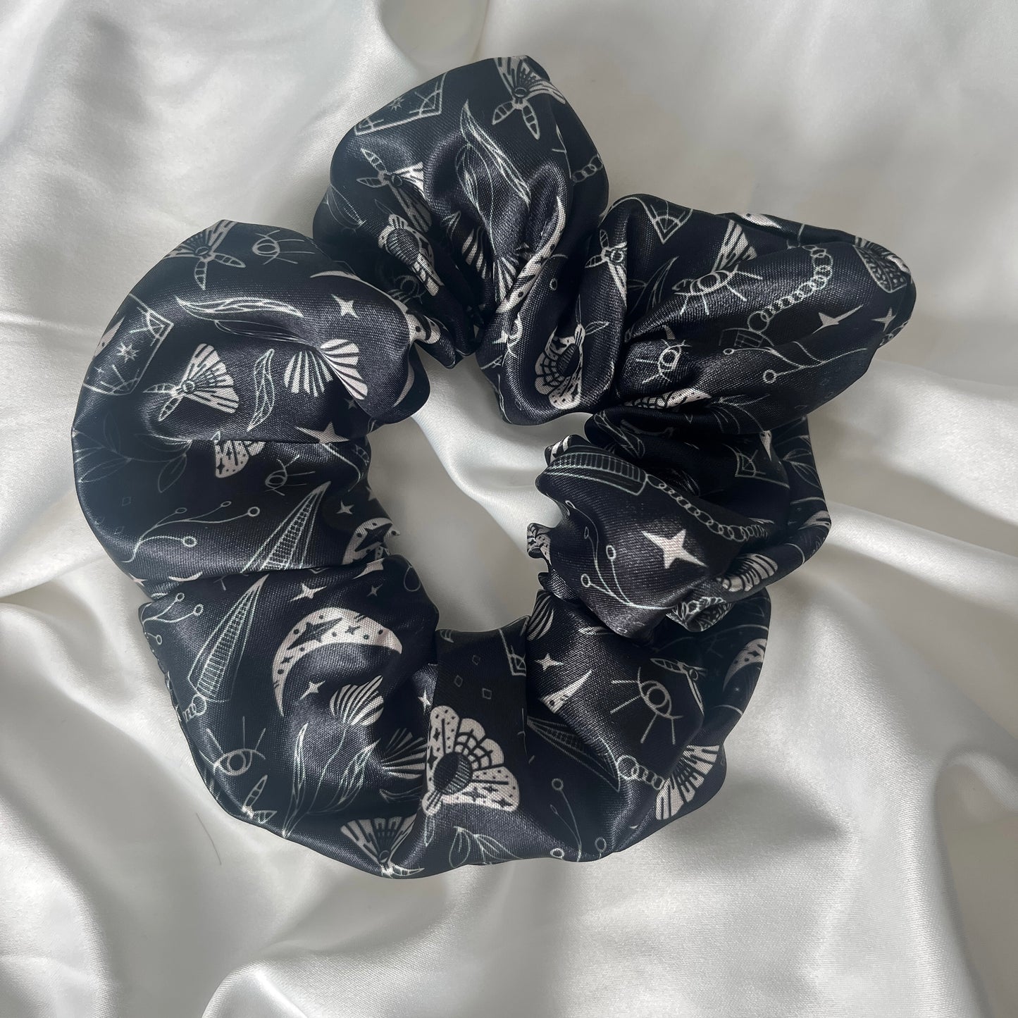 Black Tarot Satin Scrunchie
