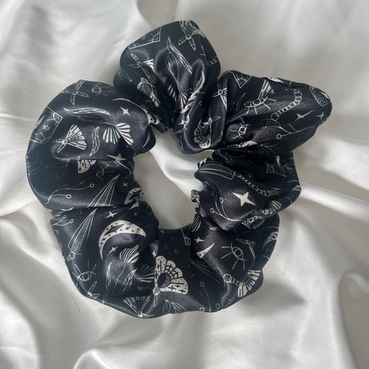 Black Tarot Satin Scrunchie