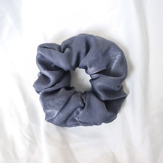 Vintage Steel Satin Scrunchie