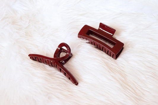 Wine Red Claw Clips