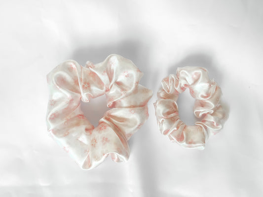 Cherry Blossom Satin Scrunchie