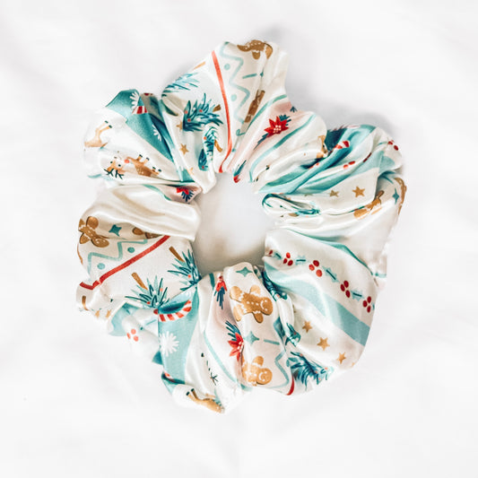 Fair Isle Satin Scrunchie