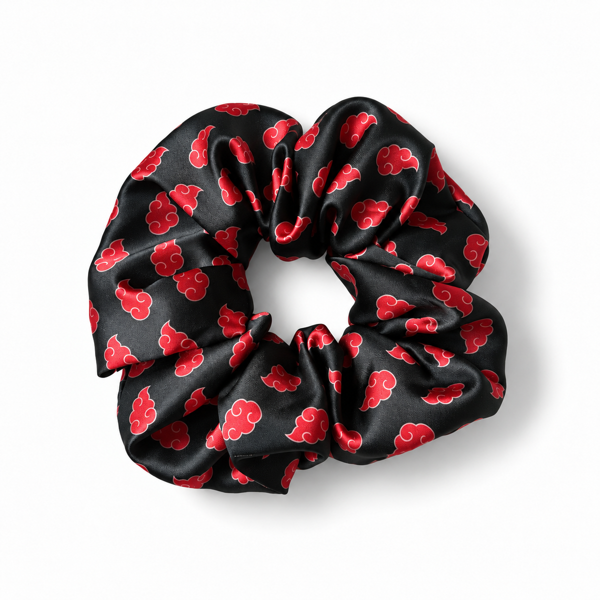 Crimson Cloud Satin Scrunchie