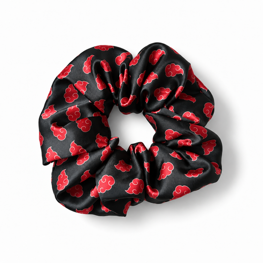 Crimson Cloud Satin Scrunchie