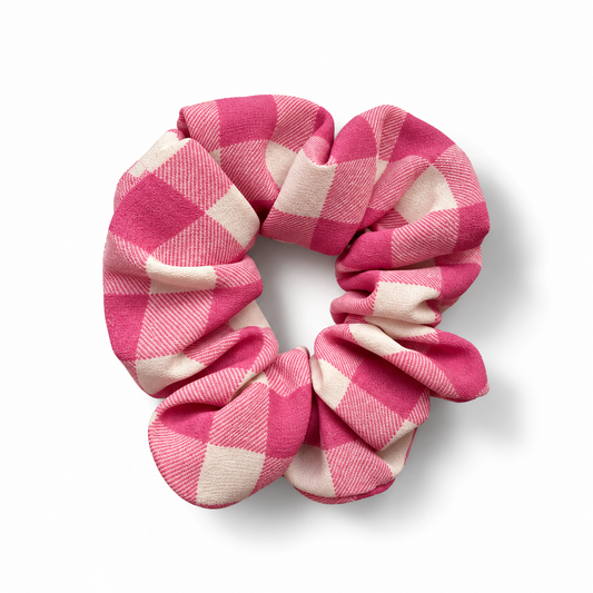 Pink Gingham Scrunchie