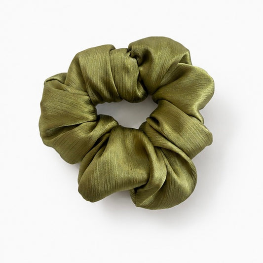 Chartreuse Satin Scrunchie