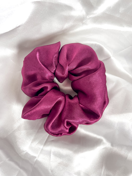 Vintage Ruby Satin Scrunchie