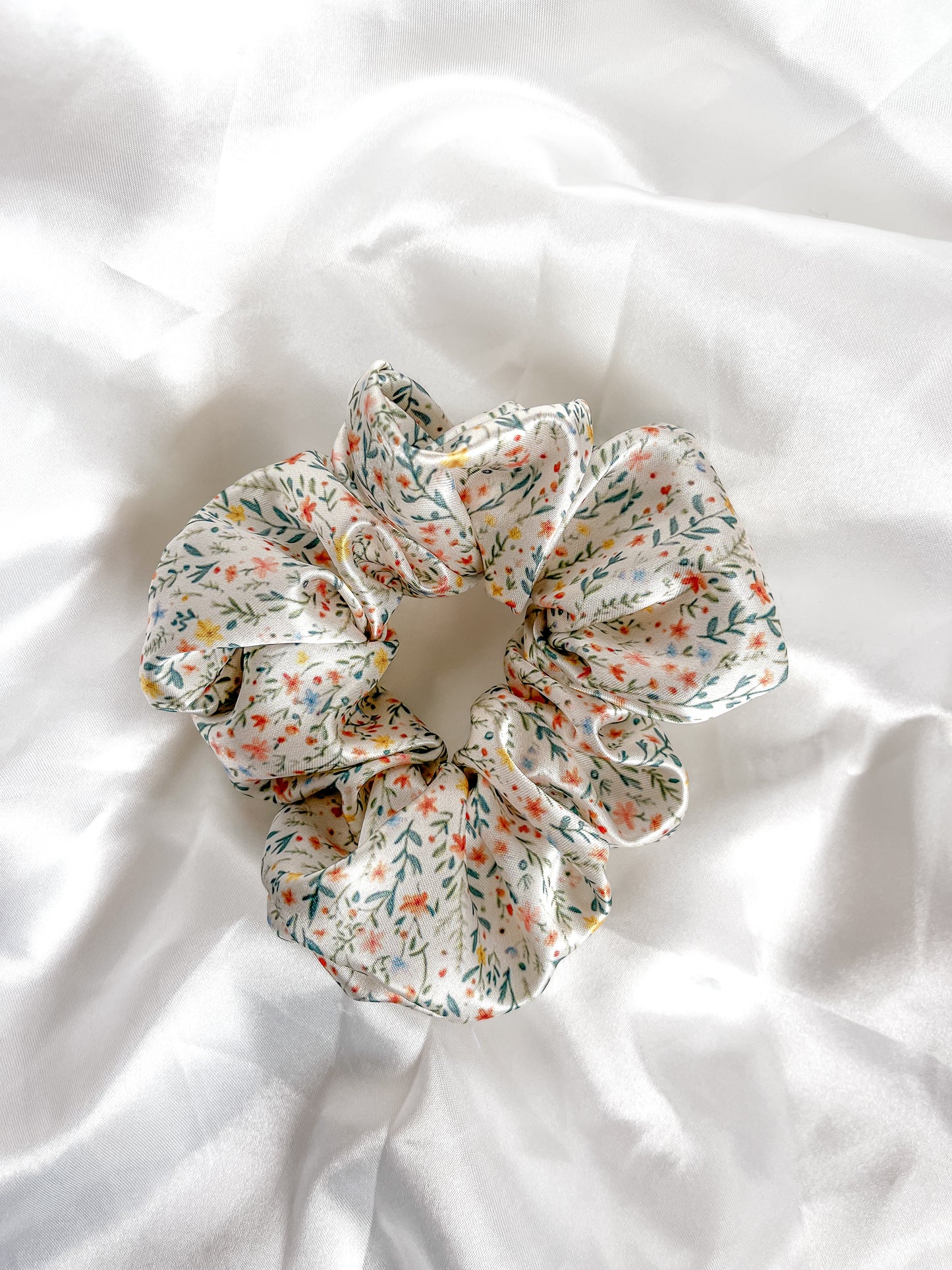 Flower Field Satin Scrunchie